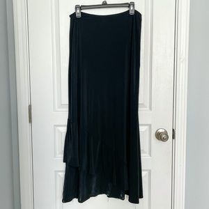 New Directions Ruffle Asymmetrical Hem Maxi Skirt